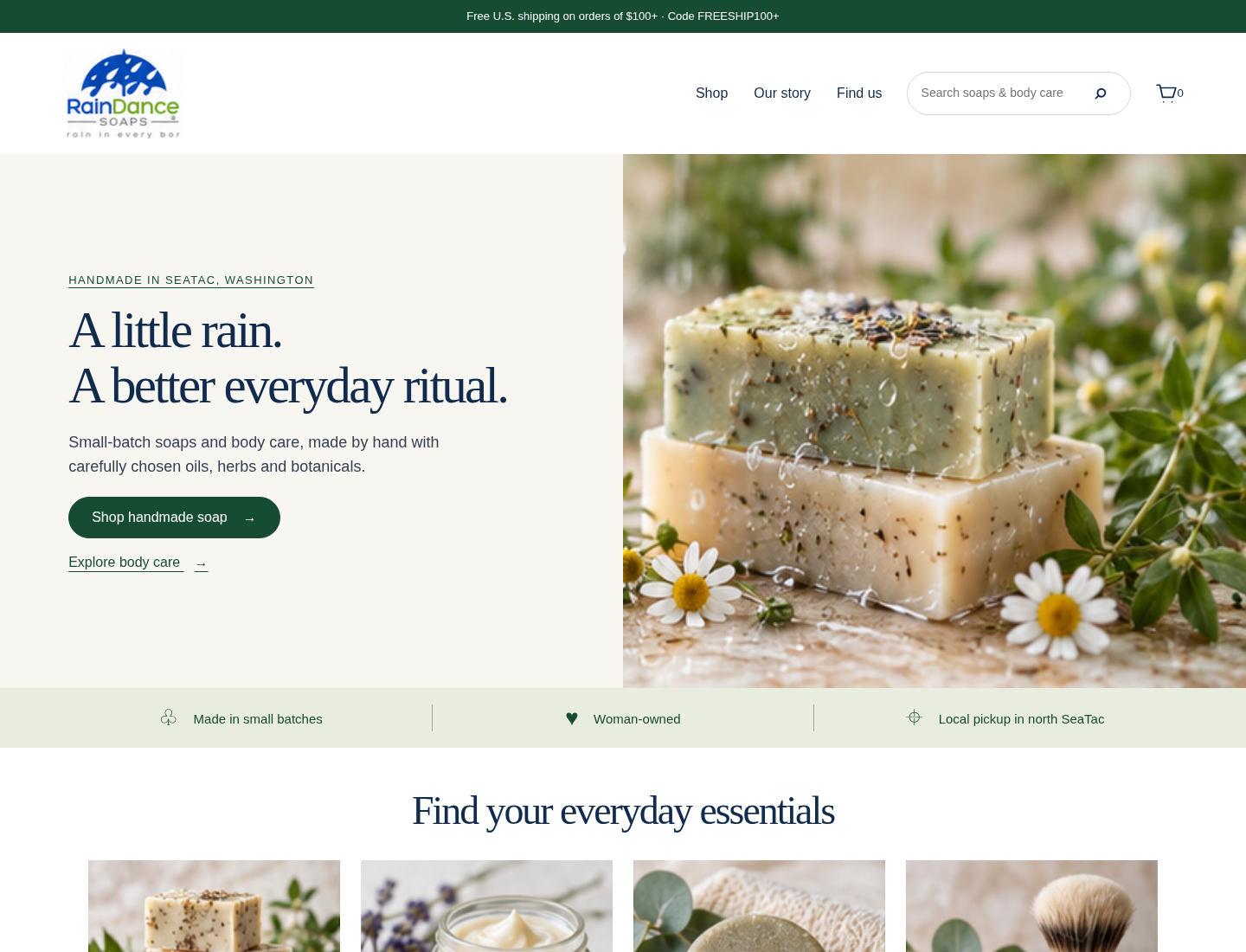 RainDance Soaps — Web & E-commerce